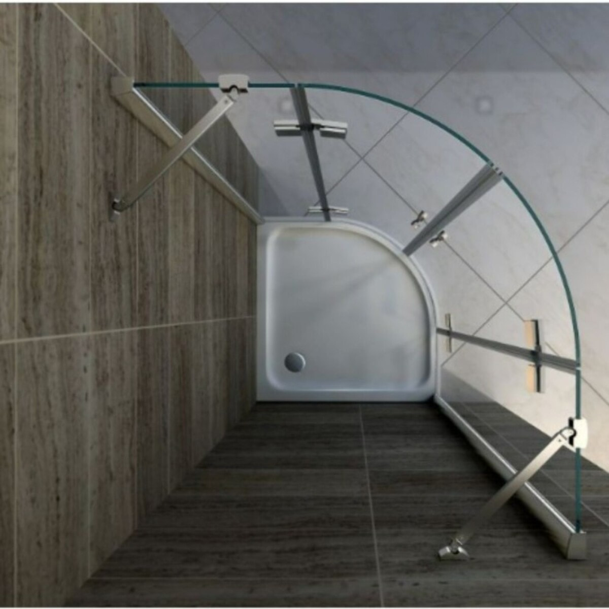 Receveur douche antidérapant Flight Low quart de rond