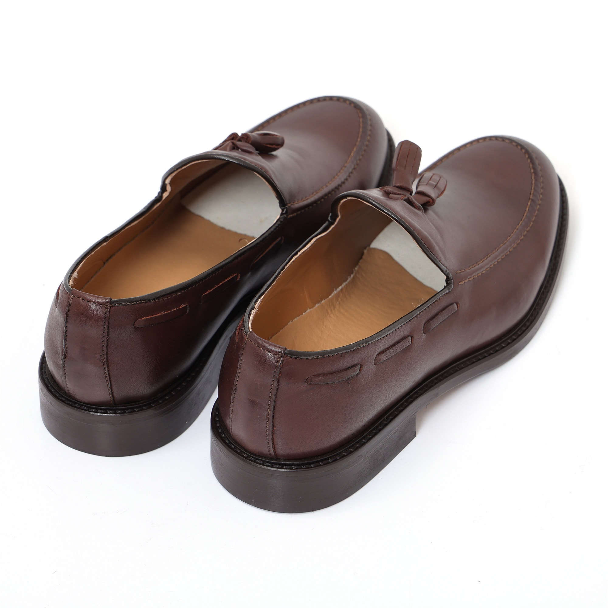 Mocassini in pelle crust con fondo in cuoio antiscivolo testa di moro