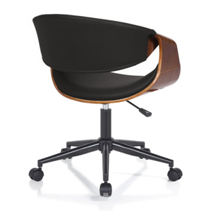 Tomasucci Fauteuil de bureau VISBY DARK WOOD Noir