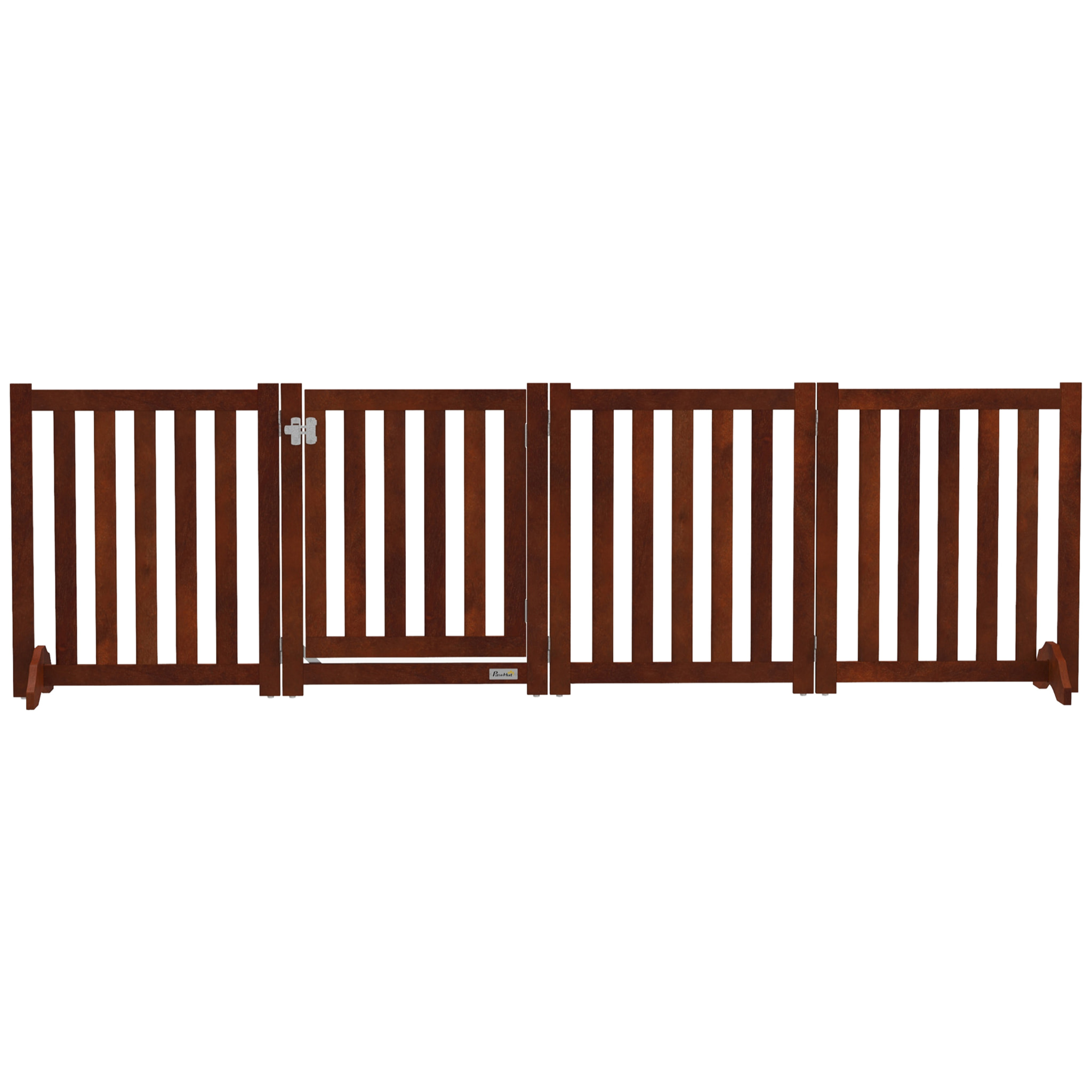Barrière de sécurité chien pliable modulable autoportante avec porte max. 205 x 60 cm MDF effet acajou