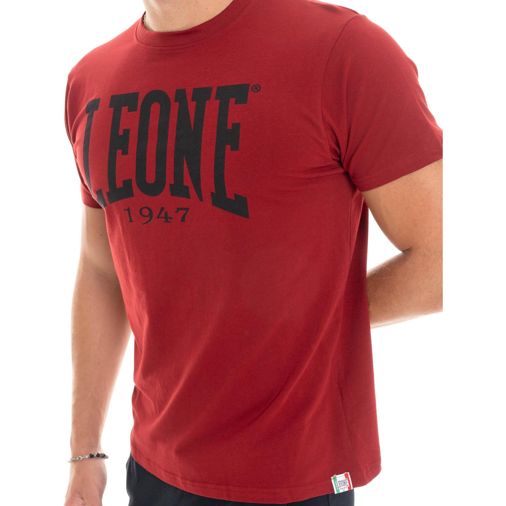 T-shirt in cotone elasticizzato a manica corta con logo grande Leone 1947 Basic