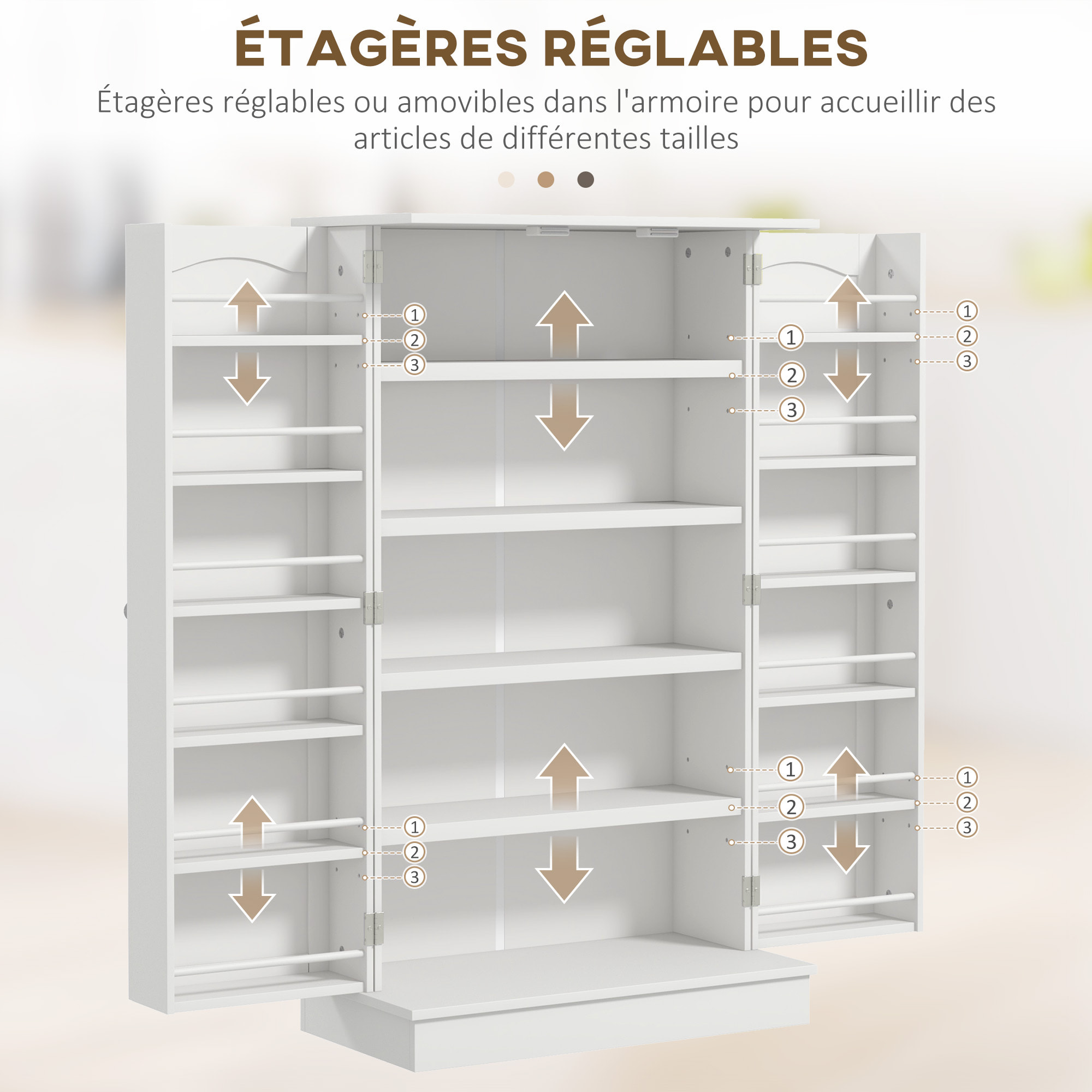 Armoire de cuisine rangement épices 2 portes 4 étagères 12 porte-épices dim. 60 x 30 x 104 cm blanc