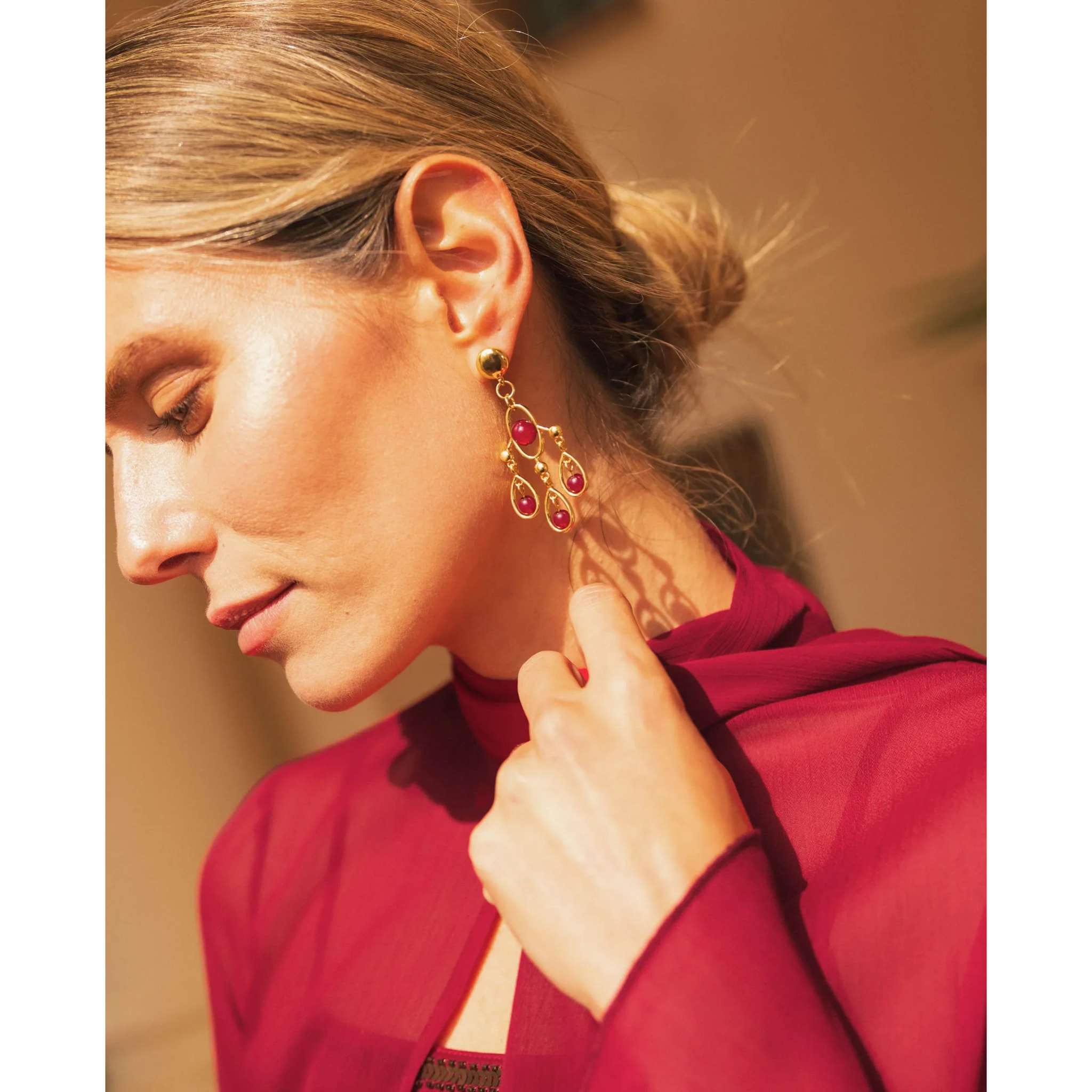 PENDIENTES SOLEIL  · ROJO