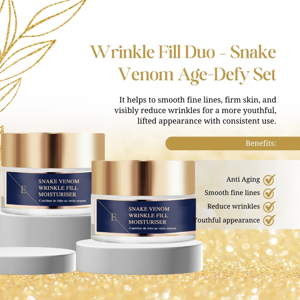 Dúo de cremas de veneno de serpiente