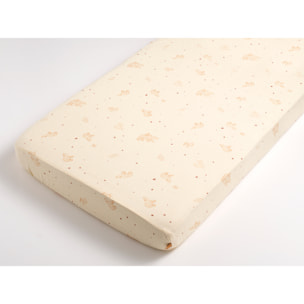 Lot de 2 draps housse bébé en coton bio blanc