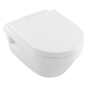 Pack WC suspendu sans bride Architectura + abattant + plaque blanche + bâti Grohe