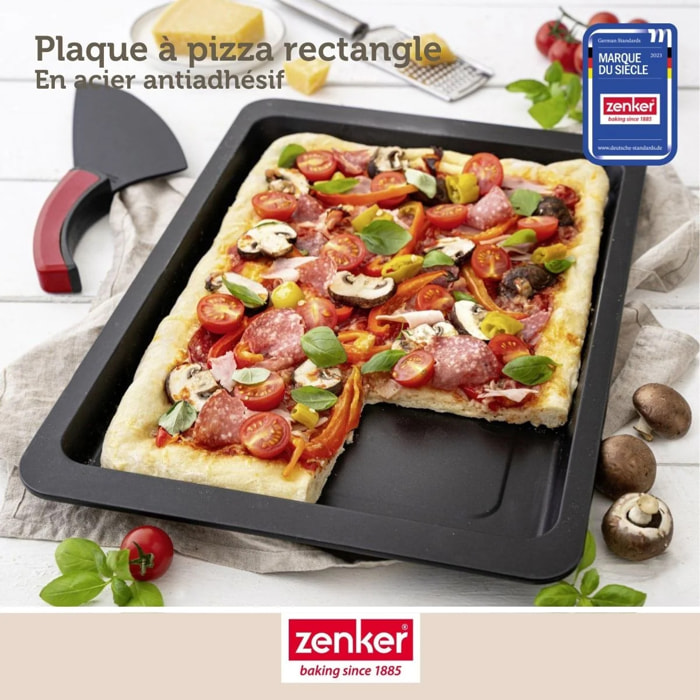 Lot de 2 plaques à pizza rectangulaires 42/29/2,5 cm en acier Spécial crountries Spécial crountries Zenker  Spécial crountries