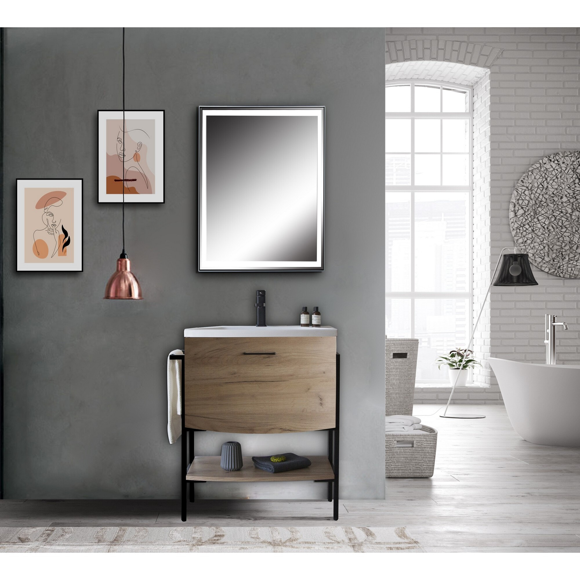 TOMASUCCI Miroir avec LED LOOM