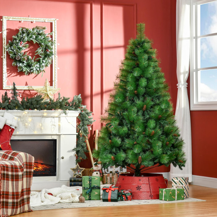 Sapin de Noël artificiel 782 branches épines grand réalisme avec pommes de pin - hauteur 180 cm vert