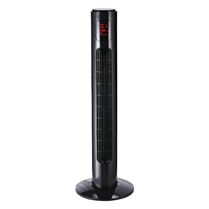 Ventilateur colonne tour 45 W programmable oscillant avec télécommande noir