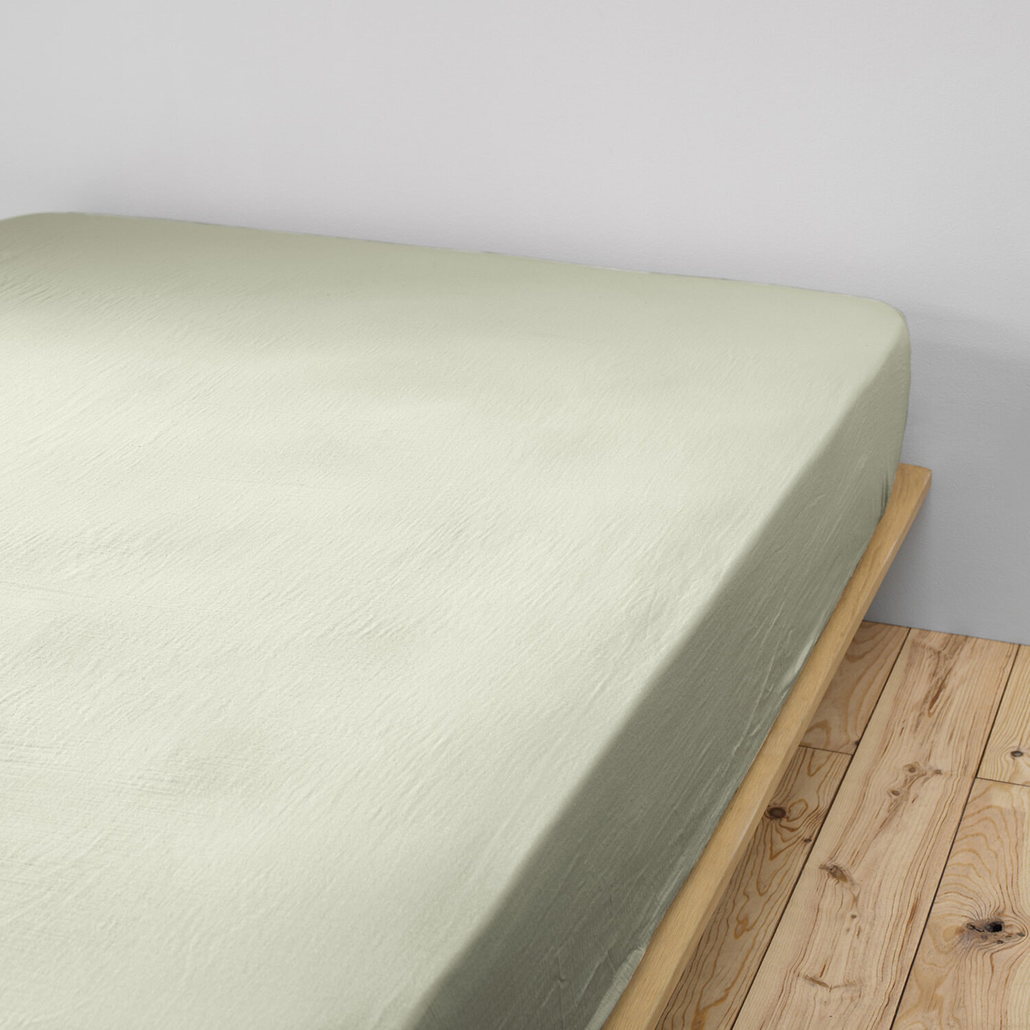 Drap housse - bonnet:30cm - 100% gaze de coton vert d'eau