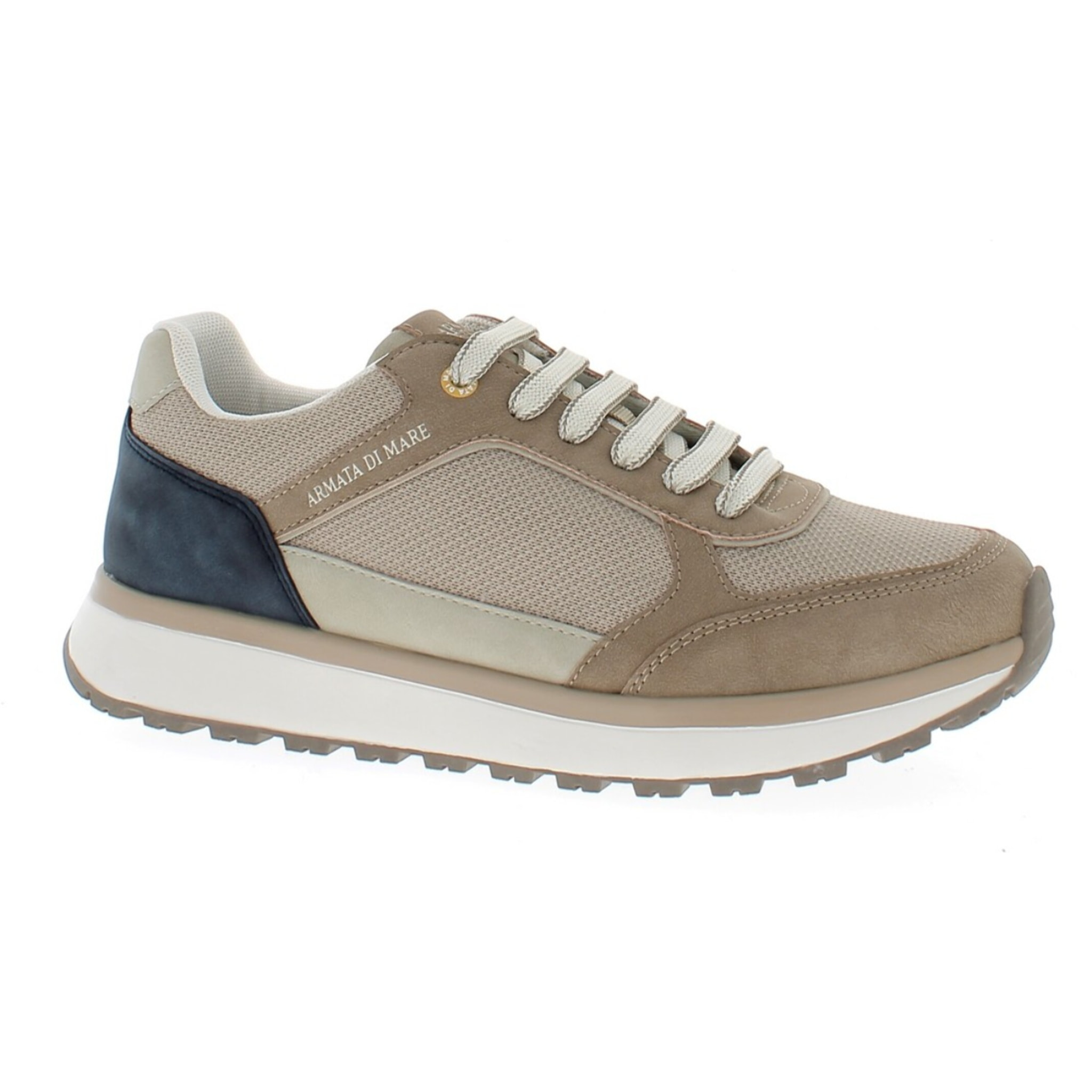 Armata di Mare Scarpe Uomo Sneakers Casual Stringate con Soletta Rimovibile in Memory Foam AMU S25D743 Beige