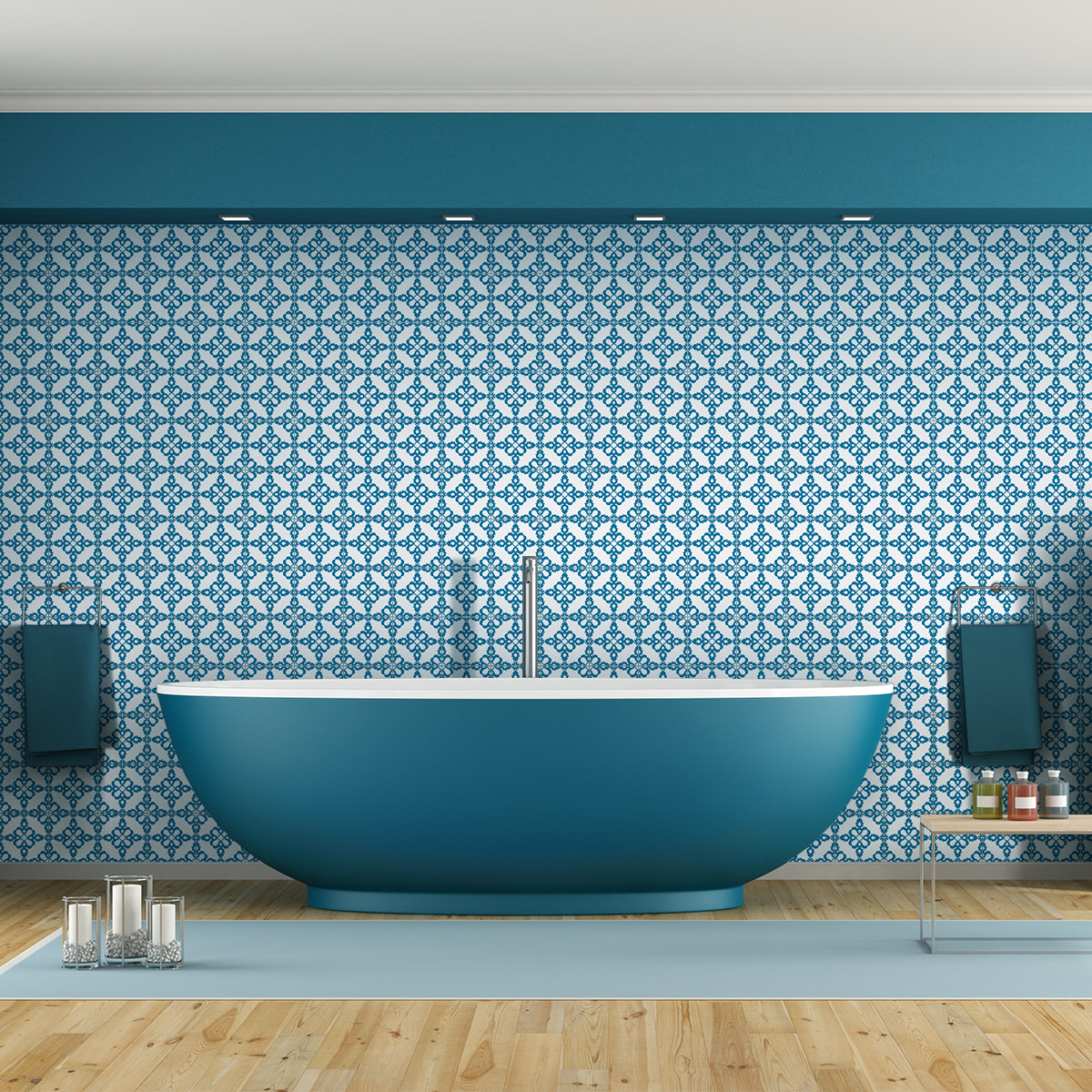 Stickers muraux - Sticker Mural Carrelage adhésif Cuisine Salle de Bain - 60 STICKERS CARRELAGES AZULEJOS EMERENCIA