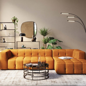 Canapé d'angle Salamanca XL velours ocre droite Kare Design