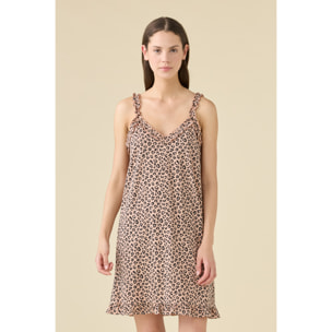 Camicia da notte donna estiva in cotone articolo animalier lover. Noidinotte