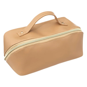 Trousse de toilette effet cuir beige