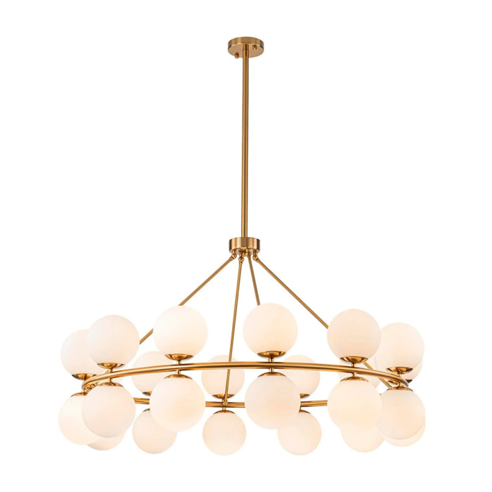 Lámpara Techo Cristal Metal Dorado 115x115x65 Cm