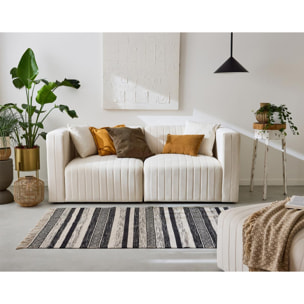 Nova - canapé modulable 2 places - en velours - Beige