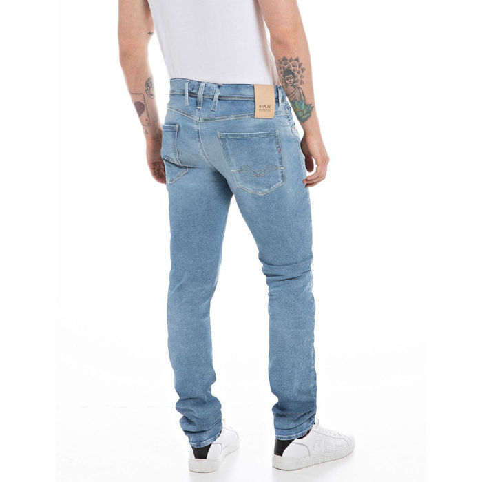 Jeans Anbass - slim fit - cotone - azzurro denim