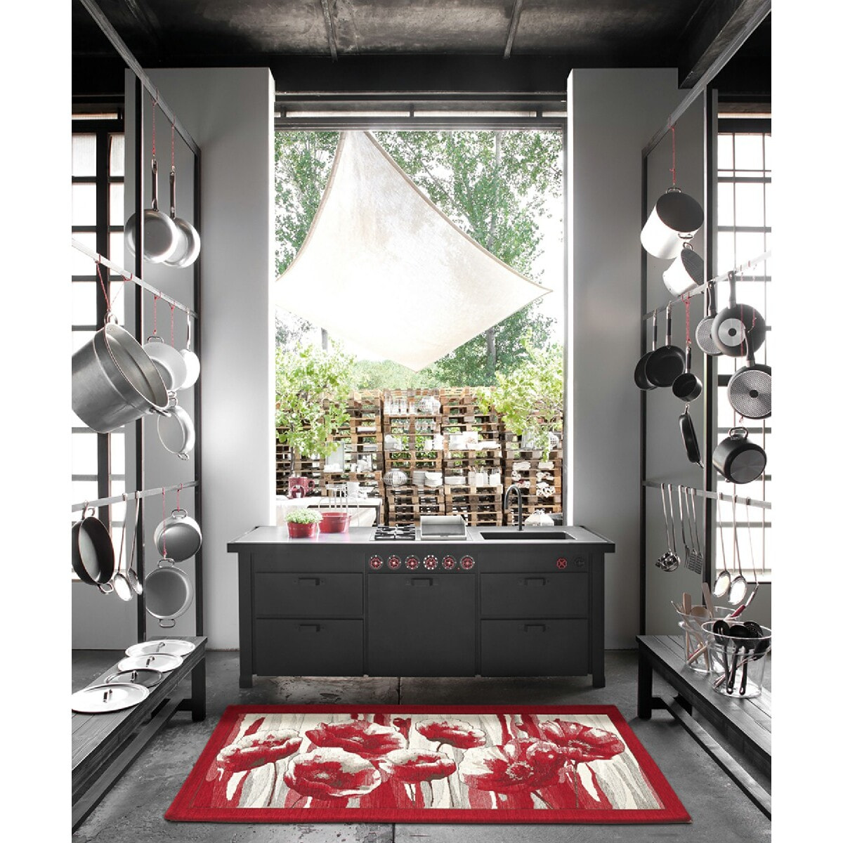 Tappeto Multiuso Cucina Rosso