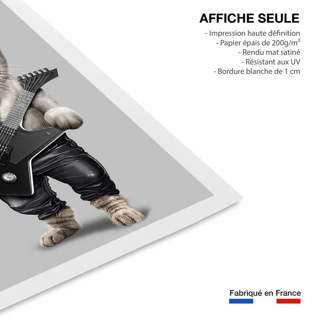 Affiche enfant chat en métal lourd  Affiche seule