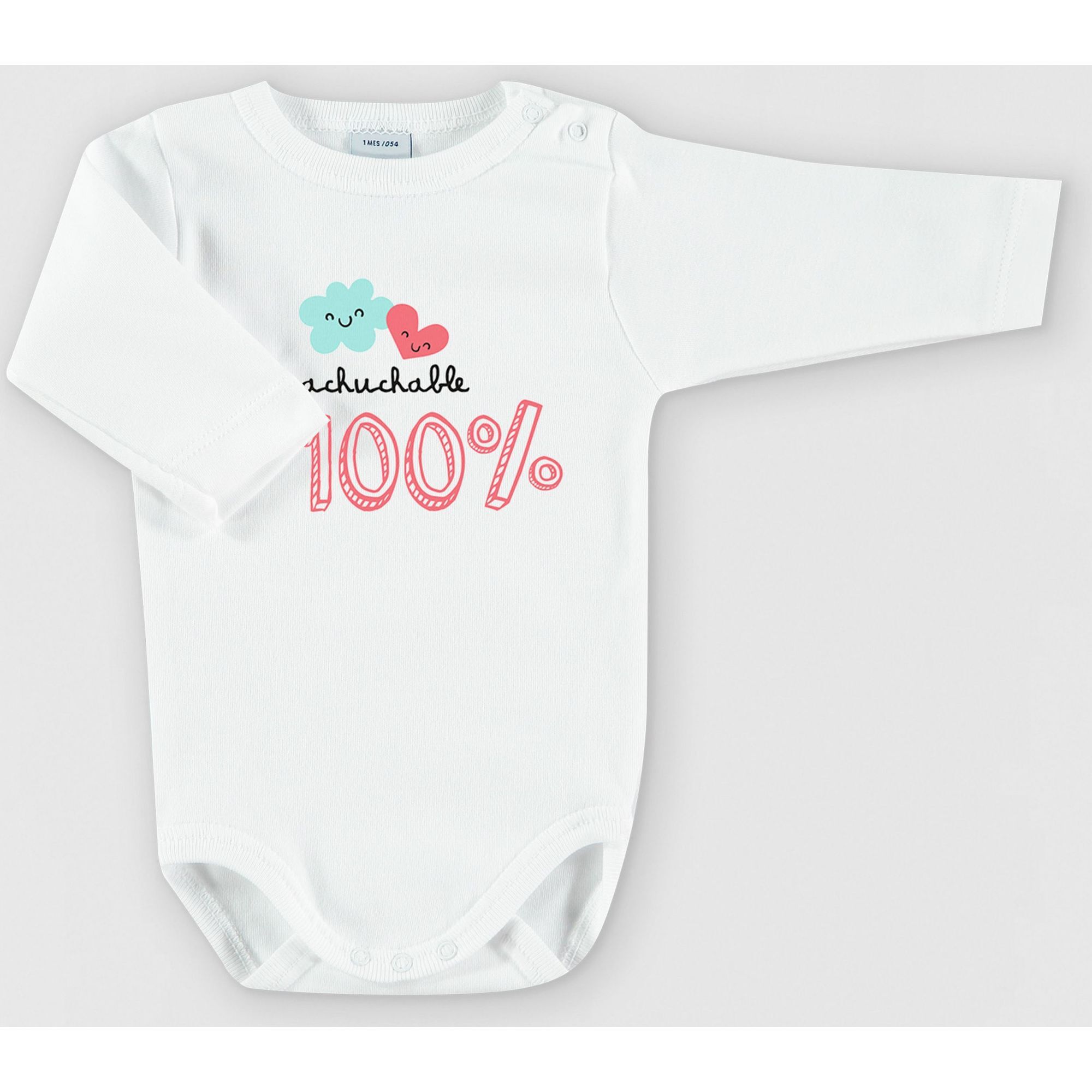 Body bebé manga larga personalizado frases