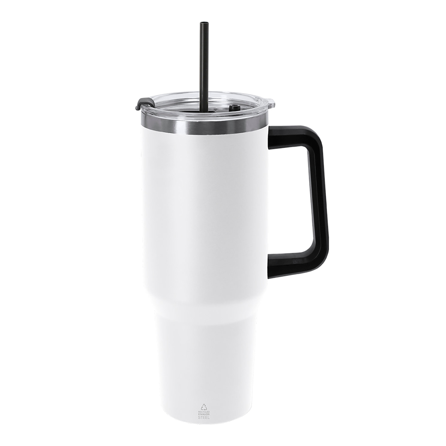Caraffa termica da 1,2 L in acciaio inossidabile riciclato. Dispone di un doppio sistema di bere: foro con chiusura ermetica e cannuccia integrata. Senza BPA.