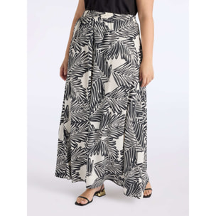 Fiorella Rubino - Falda larga estampada - Negro