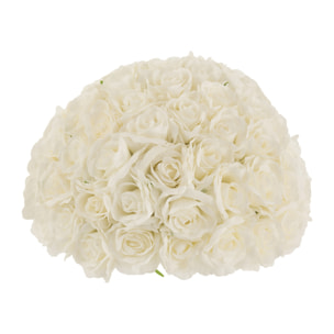 J-Line décoration Boule De Fleurs 1/2 Rose - plastique - blanc - medium