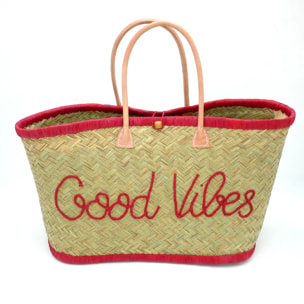 Panier artisanal de Madagascar - Good Vibes GM Rouge