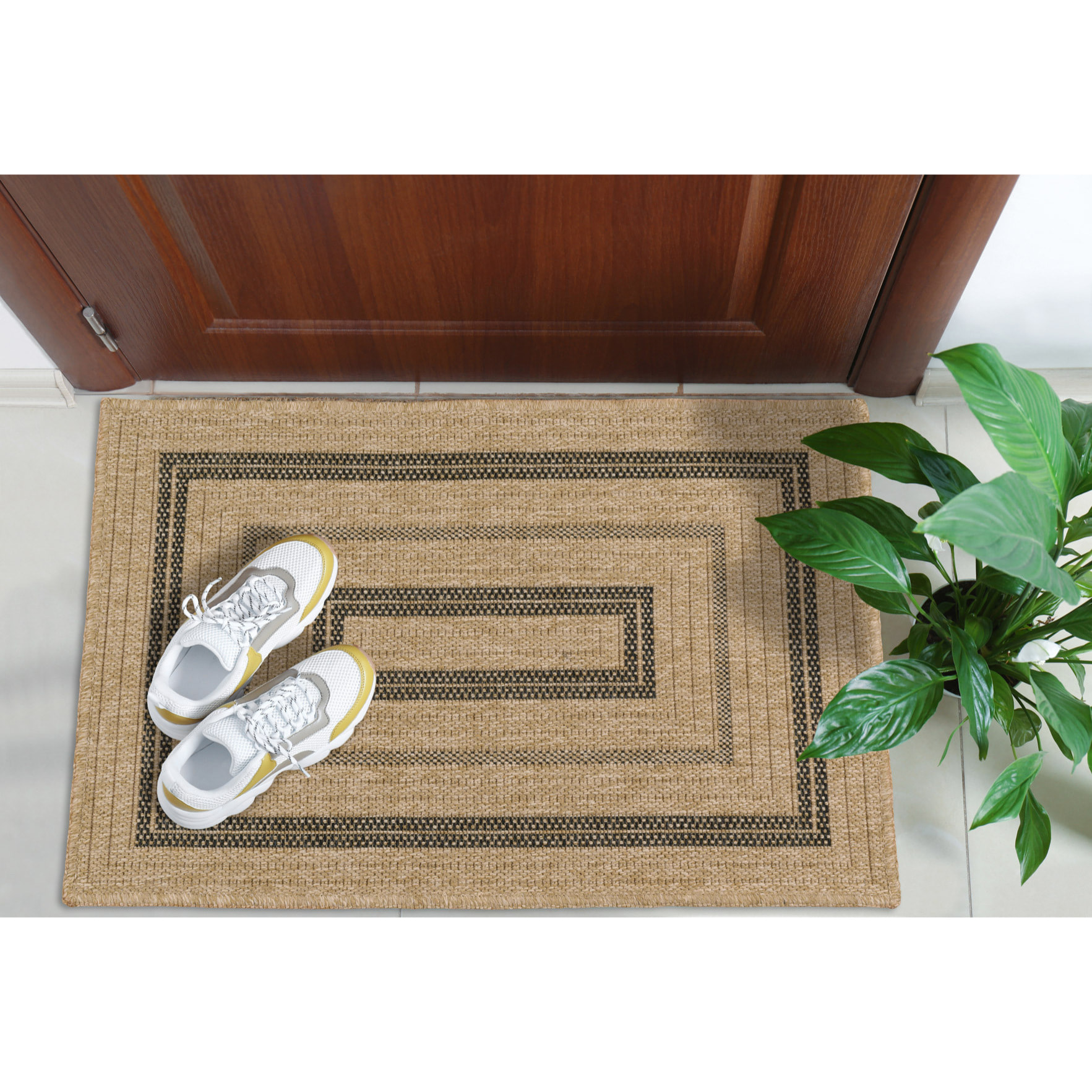 Nature - tapis effet jute noir