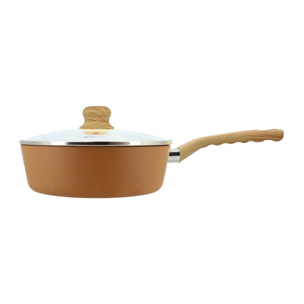 Sauteuse 24cm avec revêtement céramique noisette - tous feux COLORAMA