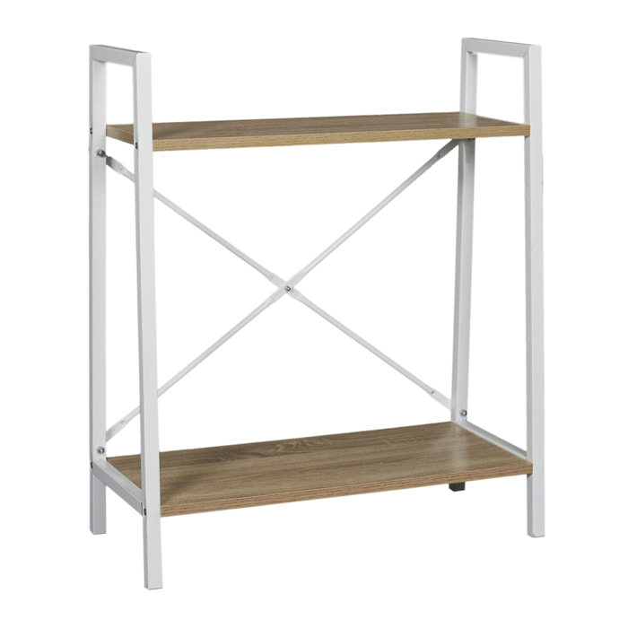 Etagere Bois Et Metal Blanc 70x60x27cm