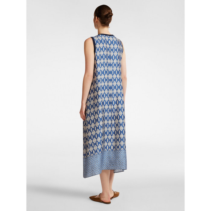 Elena Mirò - Vestido estampado étnico - Azul