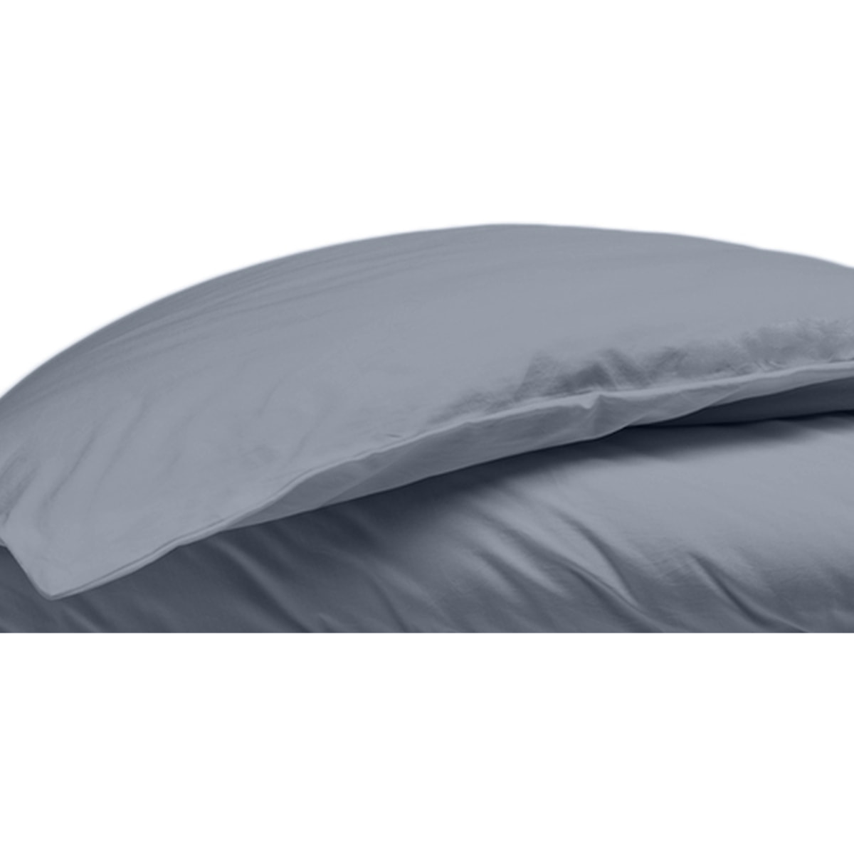 Housse de couette percale de coton bleu anthracite