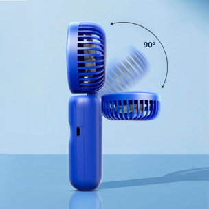 Ventilador portátil FS04 con 3 velocidades ajustables y batería recargable. Ajuste de 180°. Compacto, ligero y fácil de transportar.