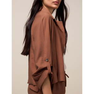 Oltre - Chaqueta fluida desestructurada - Marrón