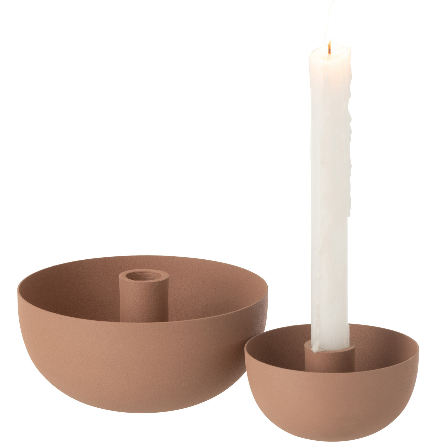 J-Line bougeoir Bol - acier - vieux rose - large