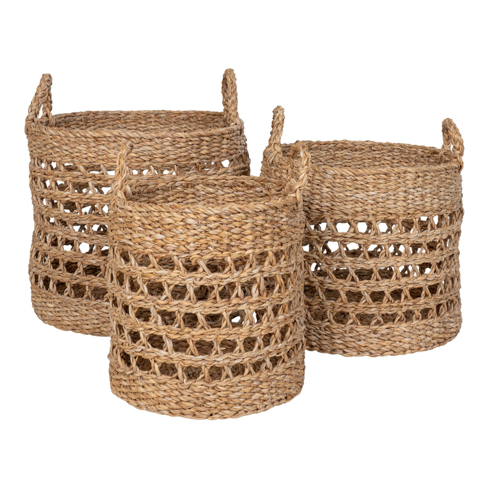 Set 3 Cesti Balok in Erba Marina — Natural e Nero