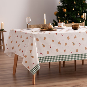 Mantel antimanchas CANELA VERDE