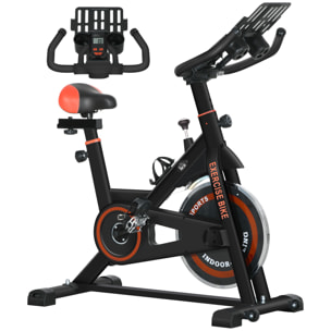 Bicicleta Estática con Resistencia Regulable Bici Estática Bicicleta de Fitness con Volante de Inercia 8 kg Pantalla LCD Manillar y Asiento Ajustable para Casa Gimnasio Rojo