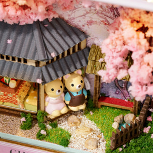 Tierra de cerezos en flor. Maqueta 3D plegable, realista con gran detalle y luces led.