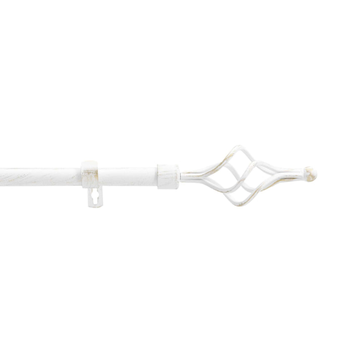 Tringle extensible en kit patiné - Blanc