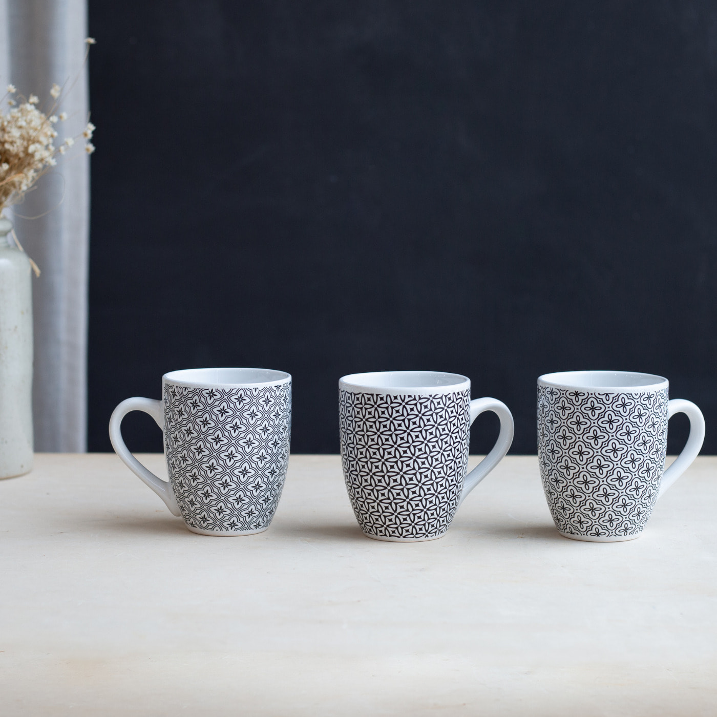 Lot de 6 mugs, VILLA LES PINS