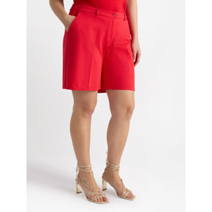 Fiorella Rubino - Pantalón corto en punto Milano - Rojo