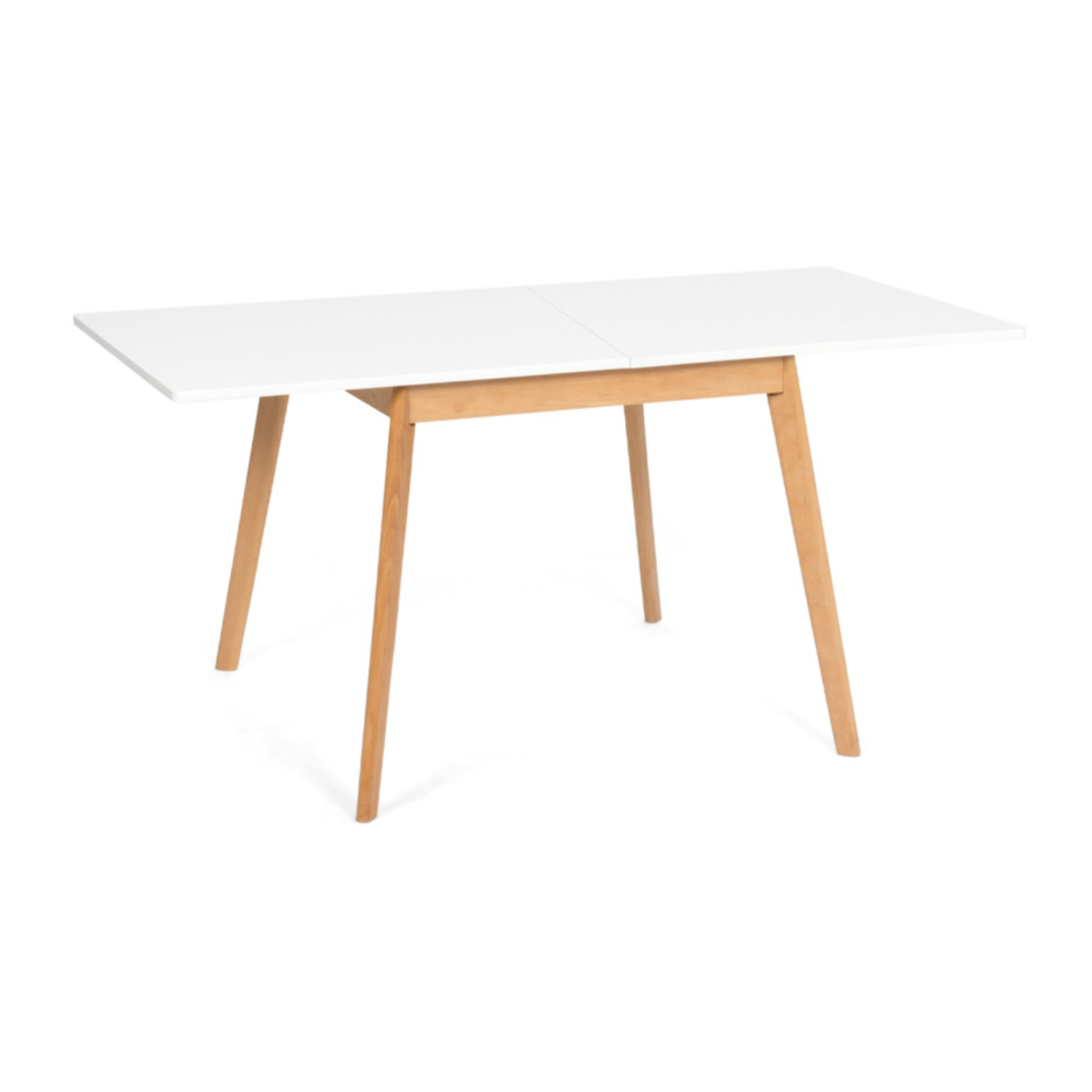 Table à manger dépliable Scandi bois et blanc 80-160cm