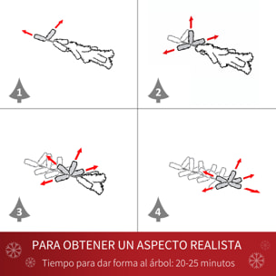 HOMCOM Árbol de Navidad Artificial Ø90x180 cm con 1111 Puntas de PVC y 59 Piñas con Ramas Apertura Automática Base Plegable y Soporte de Acero para Interiores Verde