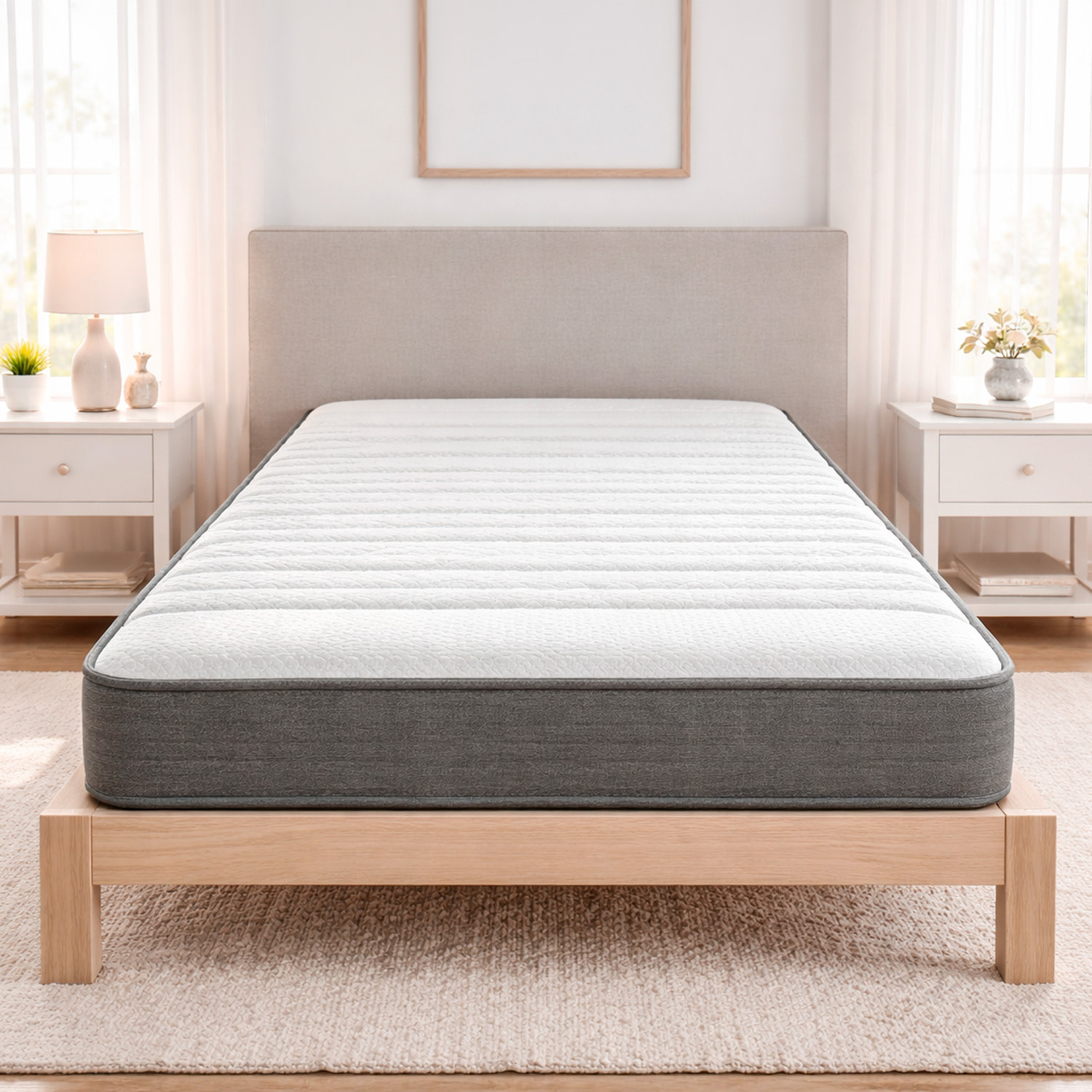 Materasso Singolo H3 Medio Rigido Con 240 Molle Insacchettate Al M² Double Sided Supporto Ergonomico Comfort Elevato Riposo Ottimale 80 x 190 x 22 Cm