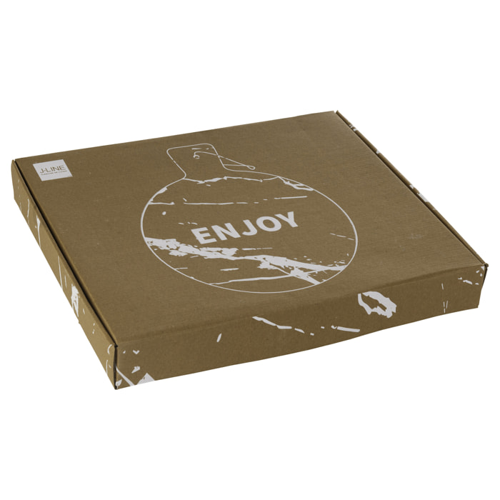 J-Line planche à fromage Rond Enjoy Marbre - pierre - blanc