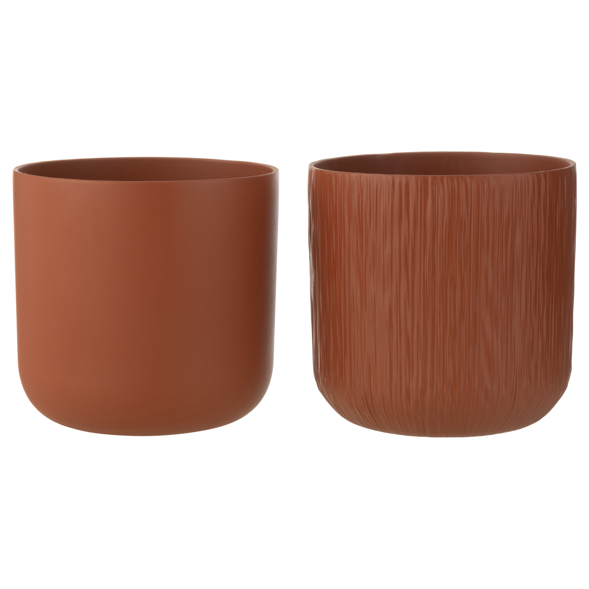 J-Line cache-pot Gen - céramique - brun - XXL - 2 pièces - Ø 26.5 cm